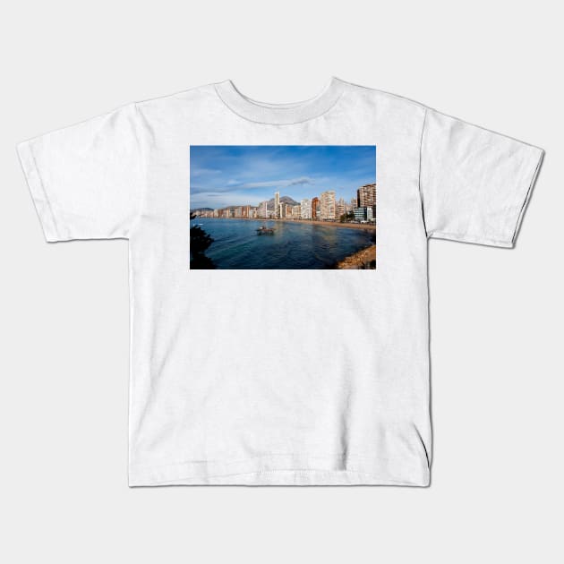 Benidorm Levante Beach Costa Blanca Spain Kids T-Shirt by AndyEvansPhotos